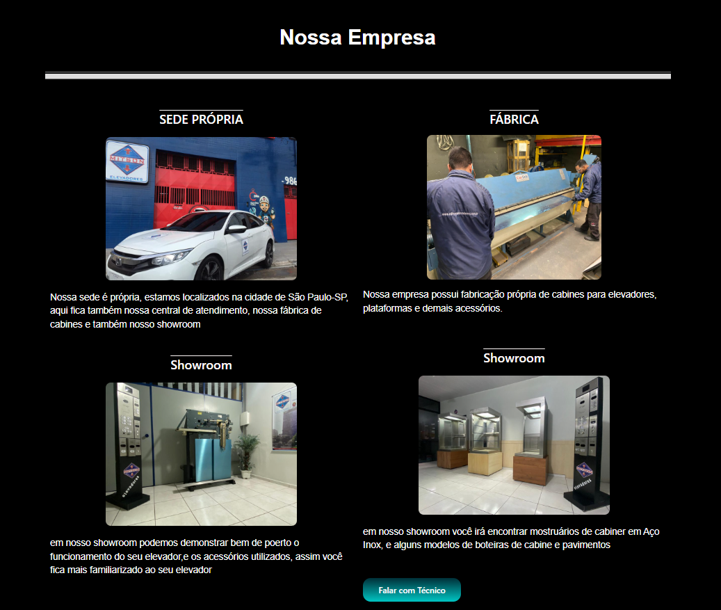 Sede própria da Mitson com veículo de atendimento