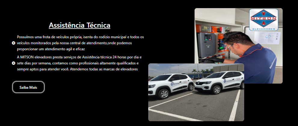 Veículos da frota de atendimento da Mitson