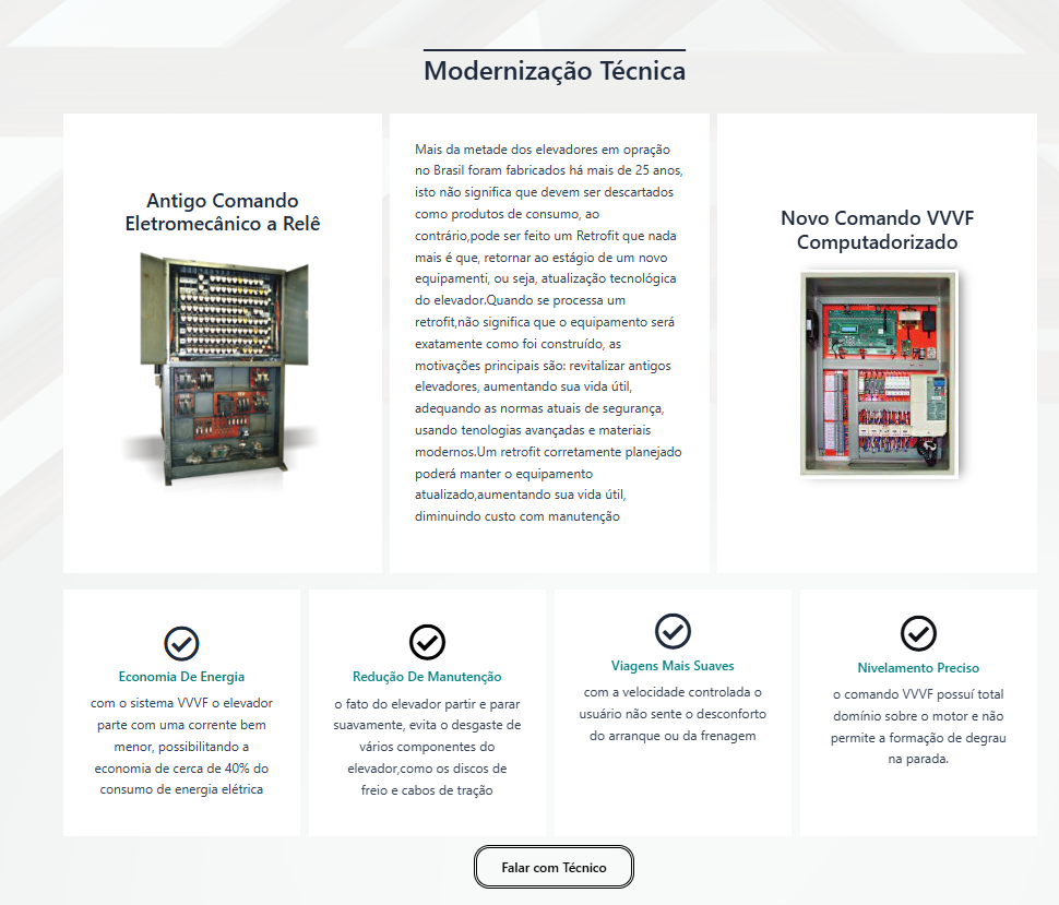 Quadro eletromecânico a relés apresentado no site Mitson